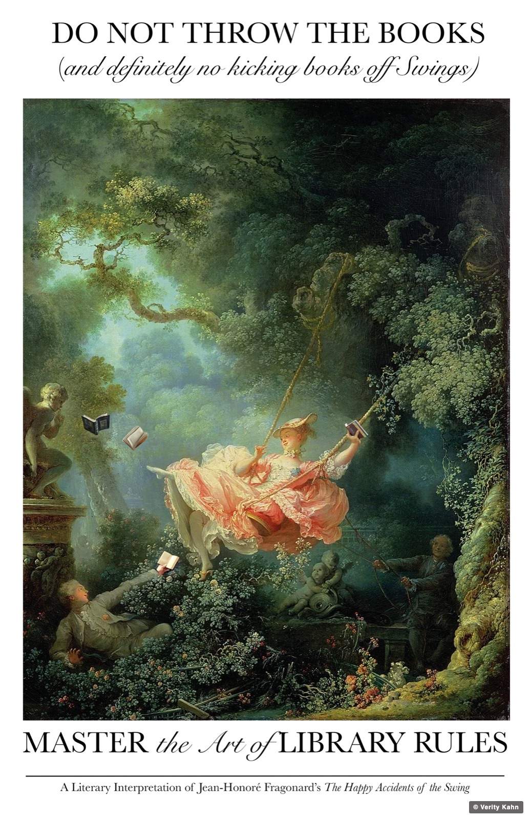 Do not throw the books, and definitely no kicking books off swings: Fragonard's The Happy Accidents of the Swing.