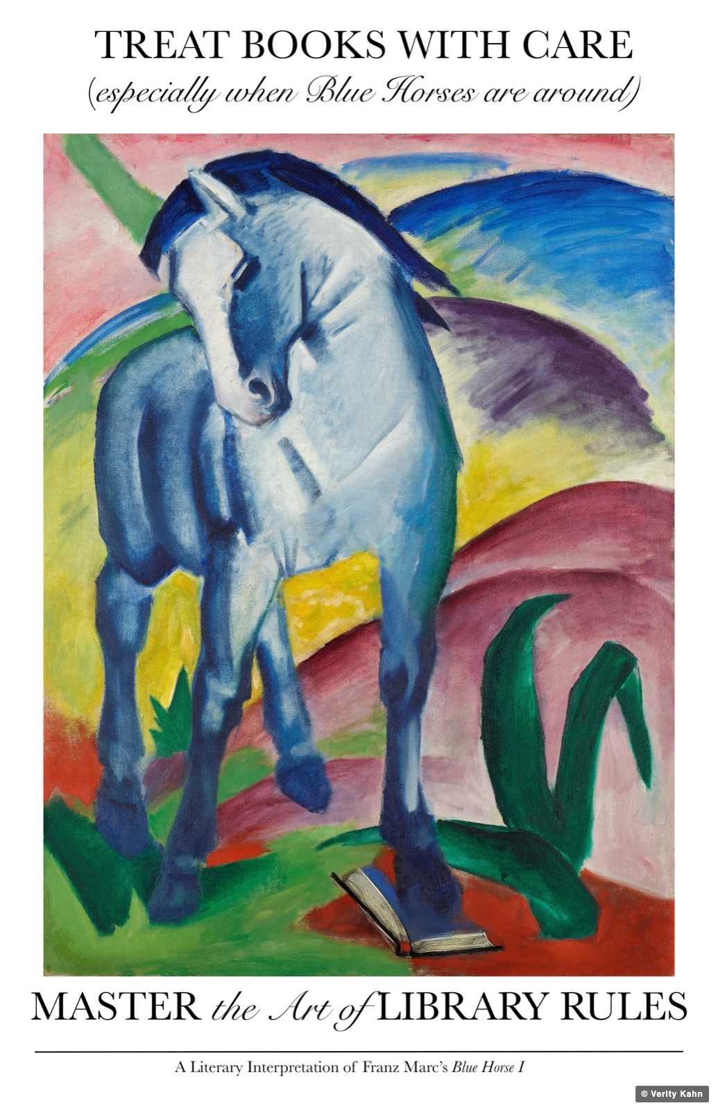 Treat books with care, especially when Blue Horses are around: Franz Marc's Blue Horse I.