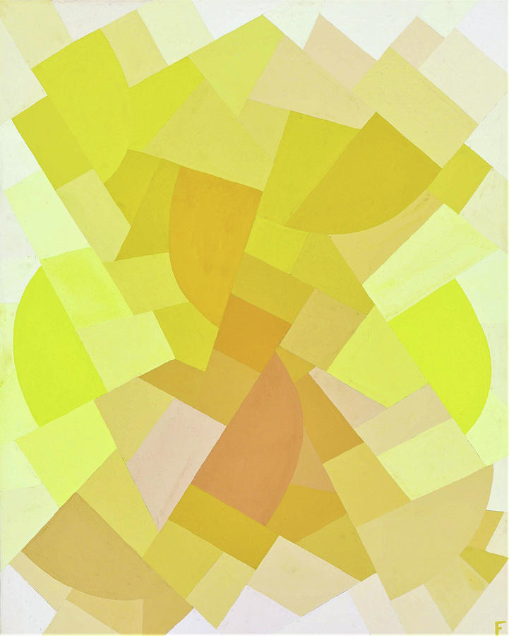 Otto Freundlich, Composition in Yellow, 1936: interlocking planes and arcs in yellows, creams and soft orange.